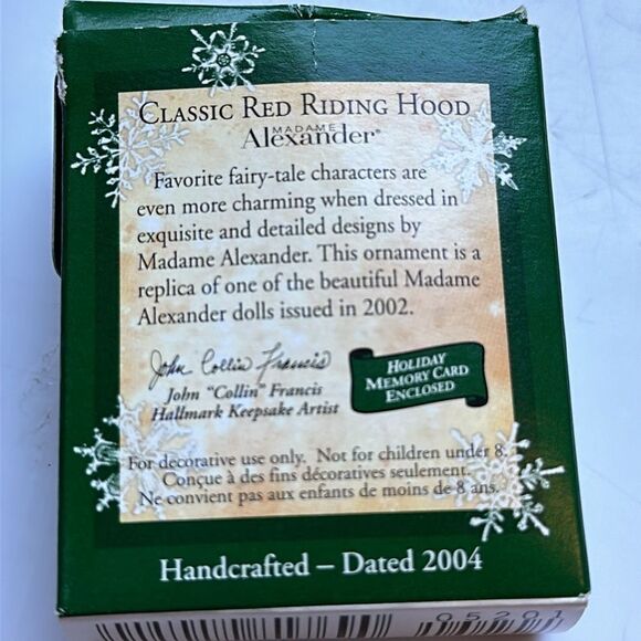 Vintage new in box 2004 Hallmark Classic Red Riding Hood Miniature ornament - Picture 2 of 6